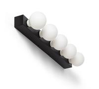 LEDKIA Applique Murale Salle de Bain Métal 5 Spots Aizkra Noir
