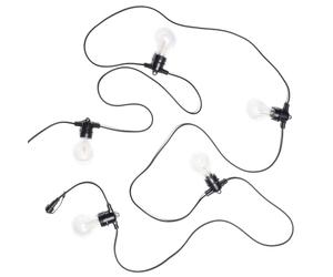 LEDKIA Kit Guirlande Lumineuse Extérieure 5m Noir + 5 Ampoules Filament LED