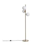 LEDKIA Lampadaire Métal et Verre Moonlight Brass Round 3 Spots Doré | 3 Spots pour Éclairage Personnalisé | Ampoules E27 Non Incluses | Design Élégant pour Intérieur