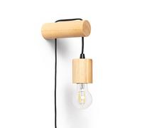 LEDKIA Lampe Murale Bois Torse Naturel | Design Épuré et Moderne | Compatible Ampoule E27 Non Incluse | Usage Intérieur IP20 | Pour Salon, Chambre, Cuisine