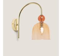 LEDKIA Lampe Murale Métal et Verre Baudelaire Ambre | Fonctionne avec Ampoules E14 | Design Vintage pour Intérieur | Pour Salons, Chambres, Restaurants