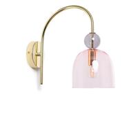 LEDKIA Lampe Murale Métal et Verre Baudelaire Rose | Design Vintage | Compatible E14 LED | Éclairage Personnalisable | Utilisation Polyvalente