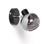 LEDKIA LIGHTING Applique Murale et de Plafond Orientable Métal et Verre 1 Spot Romsy E14