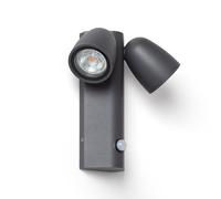 LEDKIA LIGHTING Applique Murale Extérieure Aluminium avec Détecteur de Mouvement Abel Deux Spots GU10