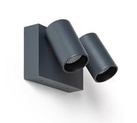 LEDKIA LIGHTING Applique Murale Extérieure LED 18W Aluminium CCT Sélectionnable Deux Spots Kuriya Anthracite