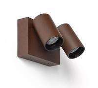 LEDKIA LIGHTING Applique Murale Extérieure LED 18W Aluminium CCT Sélectionnable Deux Spots Kuriya Rouille