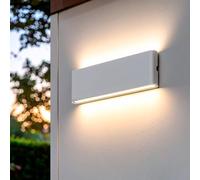LEDKIA LIGHTING Applique Murale Extérieure LED 20W Aluminium Rectangulaire Éclairage Double Face Blanche 2700K Blanc chaud