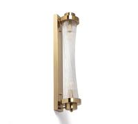 LEDKIA LIGHTING - Applique murale Marsen | Métal et Verre | Design élégant et polyvalent | Pour salons, chambres, couloirs | Nécessite 2 ampoules E14, Doré, Verre