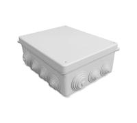 LEDKIA LIGHTING - Boîte de Dérivation Étanche en Saillie | IP55 pour Extérieur | 14 Cônes d'Accès au Câblage | Résistante au Feu et aux Températures, Gris, 230x180x85 mm, Polycarbonate