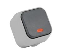 LEDKIA LIGHTING Bouton-poussoir Simple avec Voyant Lumineux IP54 Gris