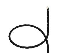 LEDKIA LIGHTING Câble Électrique Textile Tressé Noir 1 m