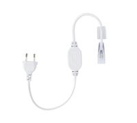 LEDKIA LIGHTING - Câble Rectificateur Courant pour Ruban LED 220V AC | IP65 Étanche | SMD & COB Monochrome | Installation Intérieure/Extérieure | Coupe tous les 50cm, Blanc, Plastique