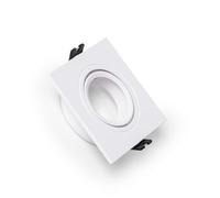 LEDKIA LIGHTING Collerette Downlight Carrée Orientable pour Ampoule LED GU10/GU5.3 Coupe Ø 75mm Blanc