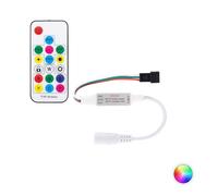 LEDKIA LIGHTING Contrôleur Variateur Mini Ruban LED RGBIC Numérique SPI 5-24V DC avec Télécommande RF RGB