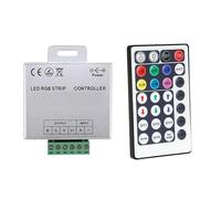 LEDKIA LIGHTING - Contrôleur Variateur Ruban LED 12/24V DC RGB | 18A Puissance | Télécommande RF Incluse | Modes et Couleurs Personnalisés | Intérieur IP20, 80x64x24mm