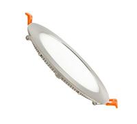 LEDKIA LIGHTING Dalle LED 12W Ronde Extra-Plate Cadre Coupe Ø 155 mm Argentée 4000K Blanc neutre