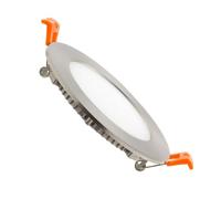 LEDKIA LIGHTING Dalle LED 6W Ronde Extra-Plate Coupe Ø 110 mm Argentée 5000K Blanc froid