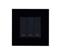 LEDKIA LIGHTING Interrupteur Triple avec Cadre PC Modern Noir
