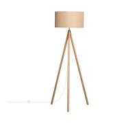 LEDKIA LIGHTING Lampadaire Bois et Tissu Wolby Beige