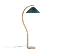 LEDKIA LIGHTING - Lampadaire en Bois Luanda | Design Naturel | Montage Intérieur | Compatible Ampoule E27 220-240V AC | Structure Bois et Tissu, Vert