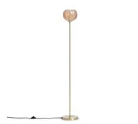 LEDKIA LIGHTING - Lampadaire Klimt Métal et Verre | Design Élégant Années 1920 | Abat-jour Sphérique | Compatible Ampoules LED E27 | Usage Intérieur, Ambre, Métal Verre
