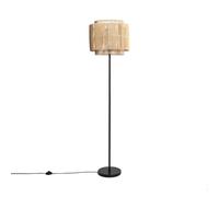 LEDKIA LIGHTING - Lampadaire Métal et Bambou Ayana | Éclairage E27 40W Max | Idéal pour Intérieur | Design Naturel et Moderne, Bureau, Chambre, Salon, Bambou