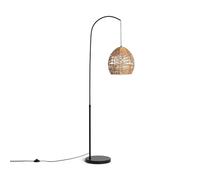 LEDKIA LIGHTING Lampadaire Métal et Papier Tressé Beyawo Naturel E27