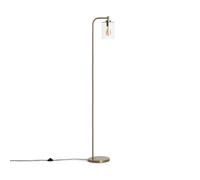 LEDKIA LIGHTING - Lampadaire Métal et Verre Joile | E27 Compatible | Design Élégant | Pour Salon, Chambre, Bureau | Ampoule Non Incluse, Doré, Métal
