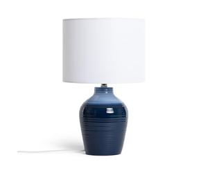 LEDKIA LIGHTING - Lampe à Poser Céramique Botijo | Décoration Salon, Chambre, Cuisine | Compatible Ampoule E27 40W Max | Style Méditerranéen & Boho-Chic, Bleu Foncé, Céramique