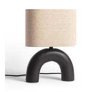 LEDKIA LIGHTING - Lampe à Poser Céramique et Tissu Callie | Ampoule E27 | IP20 Intérieur | Design Élégant et Fonctionnel, Noir