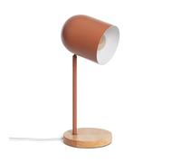 LEDKIA LIGHTING - Lampe à Poser Métal Kidonge | Design Moderne et Élégant | Compatible Ampoule LED E27 | Usage Polyvalent: Maison, Bureau, Café | Dimensions: 400xØ150mm, Brun, Bois