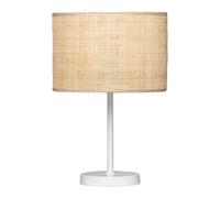 LEDKIA LIGHTING - Lampe à Poser | Rotin et Métal | Compatible Ampoule E27 | Design Élégant pour Salon, Chambre, Cuisine | IP20 Intérieur | Taille 450x300 mm, Blanc