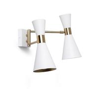 LEDKIA LIGHTING Lampe Murale Orientable Métal Jigger 2 Spots Blanc E27