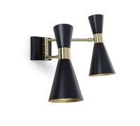 LEDKIA LIGHTING Lampe Murale Orientable Métal Jigger 2 Spots Noir