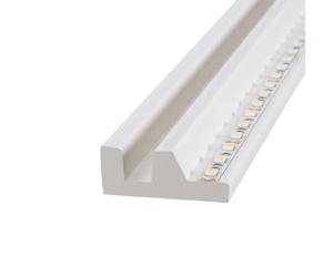 LEDKIA LIGHTING - Moulure 2m pour Ruban LED | Profil Décoratif et Indirect | Installation Facile | Compatible Ruban 18mm, Blanc, PS