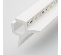 LEDKIA LIGHTING - Moulure Arc 2m pour 2 Rubans LED | Éclairage décoratif indirect | Installation facile, Blanc, Plastique