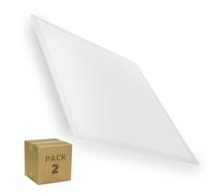 LEDKIA LIGHTING Pack de 2 Panneaux LED 60x60 cm 40W 4000lm 3000K Certadrive Blanc chaud Lot de 2