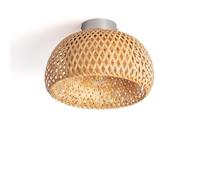 LEDKIA LIGHTING Plafonnier Bambou Kea Naturel | Design Naturel et Élégant | Compatible Ampoule E27 | Adapté pour Salons et Chambres | Structure en Forme de Cloche