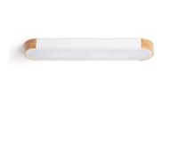 LEDKIA LIGHTING Plafonnier LED 18W Bois et Métal 140x650 mm CCT Sélectionnable Dari Lang pour chambre, salon, cuisine Blanc