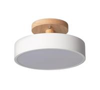 LEDKIA LIGHTING - Plafonnier LED Bois et Métal 12W | CCT Sélectionnable 2700-6500K | Éclairage Constant 1020 lm | Design Moderne pour Intérieur, Chambre, Salon, Cuisine, Blanc