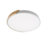 LEDKIA LIGHTING - Plafonnier LED pour chambre, salon, cuisine Rond Bois 36W | Température de Couleur Sélectionnable CCT | Diamètre 500 mm | Facile à Installer, Blanc, Métal