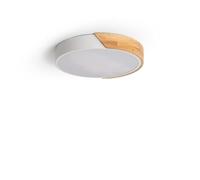 LEDKIA LIGHTING Plafonnier LED pour cuisine, salle à manger, chambre, salle de bain 18 W circulaire en bois Ø320 mm Température de couleur sélectionnable (blanc froid, neutre, chaud) semi-dari