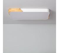 LEDKIA LIGHTING - Plafonnier LED Rectangulaire CCT Sélectionnable | 30W Éclairage Efficace | 2400 lm Instantané | Normes CE & RoHS | Bois et Métal, Blanc, 50x625x425 mm