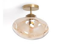 LEDKIA LIGHTING Plafonnier Métal et Verre Halych pour chambre, salon, cuisine Ambre