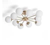 LEDKIA LIGHTING Plafonnier Métal et Verre Moonlight Brass 10 Spots Doré