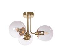 LEDKIA LIGHTING Plafonnier Métal et Verre Moonlight Brass 3 Spots Rose | 3 Spots E27 | IP20 Intérieur | Design Doré | Ambiance Réglable