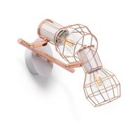 LEDKIA LIGHTING Plafonnier Orientable Aluminium Lada 2 Spots pour chambre, salon, cuisine Cuivre