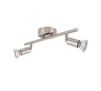 LEDKIA LIGHTING Plafonnier Orientable Aluminium Oasis 2 Spots Argenté pour chambre, salon, cuisine Argent