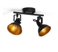 LEDKIA LIGHTING Plafonnier Orientable Métal 2 spots Noir Emer Noir
