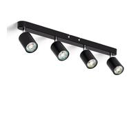 LEDKIA LIGHTING Plafonnier Orientable Métal 4 Spots Albus Black Large Noir